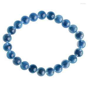 Brin gros naturel sucre bleu coeur cristal Bracelet perles rondes rangée de main pour femmes fille cadeau bijoux de mode