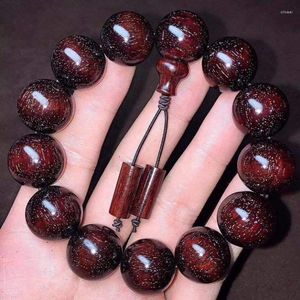 Strand Xiaoye-pulsera de cuentas de Buda de sándalo púrpura para hombre, decoración Retro cultural y de entretenimiento, de madera