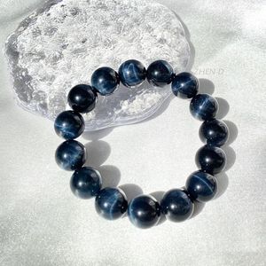 Strand ZHEN-D Jewelry Natural Blue Tiger Eye Stone Gemstone Beads Bracelet Rare High Quality Shining Gorgeous Gift para hombre mujer