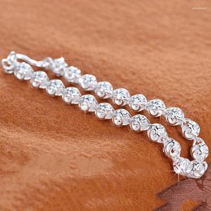Strand Zircon Balls Crystal Silver Plated Bracelet Beads Bangle Bracelets Mujeres Cadenas Lady Brazaletes ajustables Joyería de diamantes de imitación