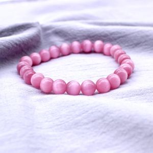 Brins Fashion Natural Stone Mignon 4/6/8/10/12 mm Rose Cat Eye Beads bracelet bracelet for women Opal Bracelet Jewelry