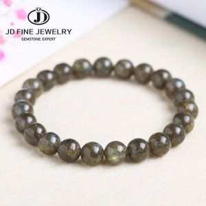 Brins jd pierre naturelle Bracelets de perles de labradorite brillantes femmes hommes bijoux bijoux yoga énergie perles rondes