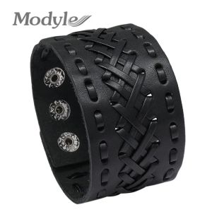 Brins Kotik New Fashion Woven Leather Rope Emballage Special Style Special Punk Punk Vintage Leather Bracelet pour hommes