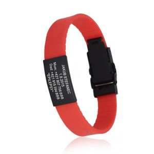 Brins de bracelet médical pour femmes personnalisées personnalisées pour femmes de sécurité en silicone de gravure d'identification
