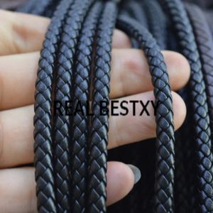 Brins Real Bestxy 5m / lot Super Fibre Cordon en cuir 5 mm Cordon en cuir tressé noir pour bracelets de bijoux bricolage