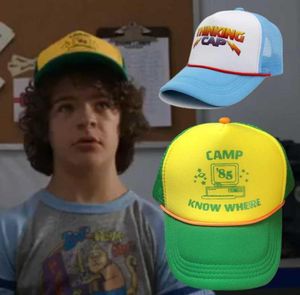 Stranger Things Season 4 Cape de algodón Cosplay Dustin Baseball Mesh Pensamiento de Sunshade Hats Adult unisex Prop Farty4550117