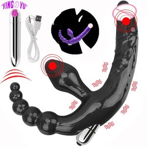 Strapon strapon strapon doble consolador pene vibradores sexy juguetes para mujeres 18+ vagina lésbica tapón anal tope juegos para adultos productos eróticos