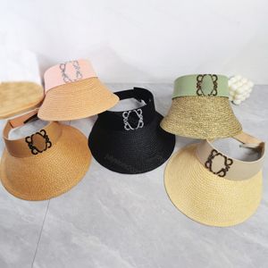 Chapeau de paille Designer Pare-soleil Chapeau pour femmes Hommes Visière d'été Mode Plage Réglable Lettre Diamant Chapeaux Hommes Femmes Luxe Seau Chapeau En Raphia Accessoires