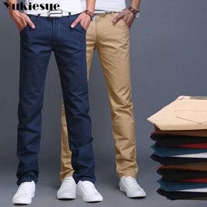 streetwear Design Casual Men pants Cotton Slim Pant Pantalones rectos Fashion Business Solid Khaki Black Pants 28-38 210608