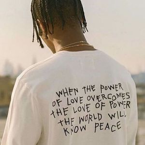 Streetwear Peace Love Letter Impreso Hombres Camiseta Derechos humanos Camiseta gráfica Algodón Pover Of Love Inspirational Quotes Grunge Cloth 210518