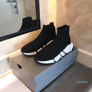 Zapatillas de calcetín Speed 2021 de punto elástico Botas de tobillo de caña alta Zapatillas de diseñador de lujo Zapatillas de deporte planas con estampado de logotipo estilo calcetín