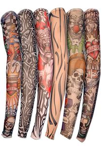 Nylon Stretchy Fake Tattoo Tattoo Sleeves Body Art Arm Stockings Slip Accessoires Halloween Tatouage Soft for Men Women 5221334