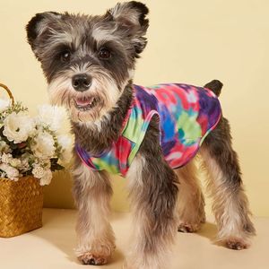 Chemise extensible pour chien, teinture par nouage, vêtements confortables sans manches pour chiens à la mode