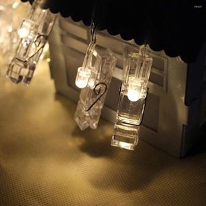 Cordes 1.5M 10 LED Carte suspendue Clips photo Po Pegs String Light Lampe Décor intérieur