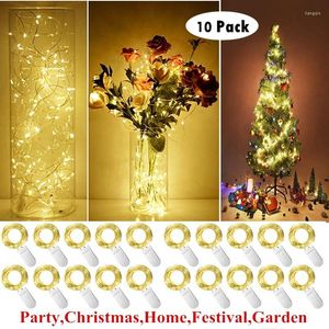 Cuerdas 200 LED 10 PCS 3 ColorFairy String Lights para jardín Patio Pathway Decoración al aire libre DIY Fiesta Boda