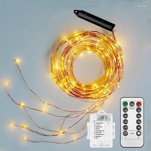 Cuerdas 2M 5 hilos batería LED guirnalda de luces decoración centelleante cascada guirnalda para el hogar vacaciones DIY lámpara de Navidad