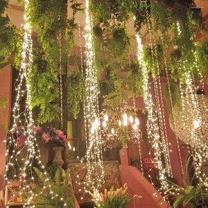 Cuerdas 30 hebras 600 LED luces de hadas centelleantes Patio exterior jardín decoración cascada vid cadena luz árbol de Navidad alambre de cobre