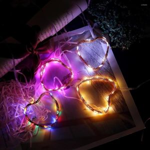 Strings 5 M Bouton Batterie Alimenté Argent Cuivre Mini Fée Guirlandes Avec 30 LED Perles Décoration Lustre Décorations De Mariage # 30