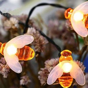 Cordes Beatiful Led String 20leds Honey Bee Fairy Lights Outdoor Garden Wedding Party Dector Solar Power 30led