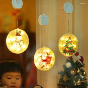 Stringhe luci natalizie LED ventosa finestra appesa fata stringa luce atmosfera scena decorazione festosa lampada a colori decorativa