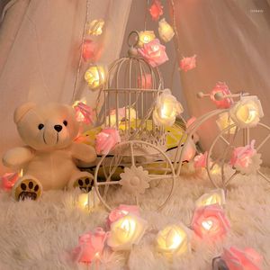 Cordes Personnaliser 4M Fleur Guirlande Lumineuse 20LED 40LED Romance Rose Nuit Lampe À Piles Valentine Décoration De Fête De Mariage