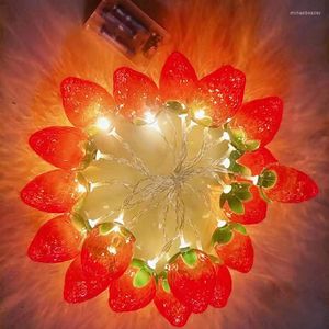 Cordes Mignon rouge fraise raisin lumière chaîne chambre d'enfants décoration lampe 10LED lampes éclairage briller économie d'énergie INS veilleuses