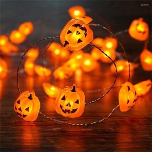 Cuerdas Decoración de Halloween Calabaza Luces de cadena Funciona con pilas Naranja Calabazas Linterna Luz de hadas de Navidad para la fiesta de Acción de Gracias