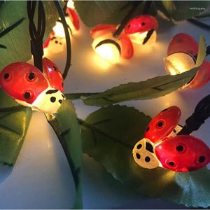 Cuerdas mariquita mariquitas luces de cadena de hadas iluminación de vacaciones para Navidad niños dormitorio decoración interior al aire libre batería