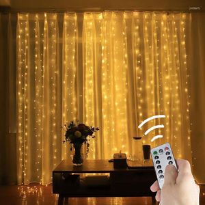 Cordes LED Guirlande Rideau Lumières Décor À La Maison Télécommande USB Mariage Glaçon Guirlande Lumineuse En Plein Air Fée Vacances Décoratif De Noël