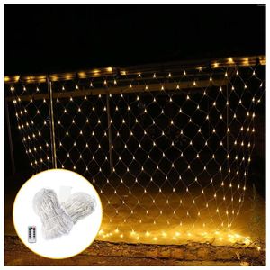 Strings LED Mesh Light 3 x 2 m avec télécommande 8 modes blanc chaud fée chaîne chambre décorative extérieure suspendue lumières