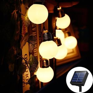 Cuerdas LED Solar Powered 10/20/30 G50 Globe String Fairy Light Outdoor IP65 Garden Patio Vintage Festoon Ball Christmas LightLED