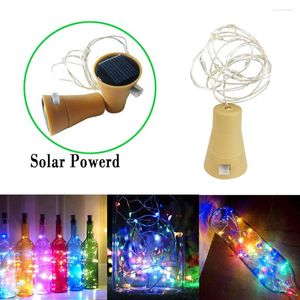 Cordes LED blanc chaud solaire liège guirlande lumineuse extérieure guirlande bouteille de vin fée lumières étanche fil de cuivre décoration lampe