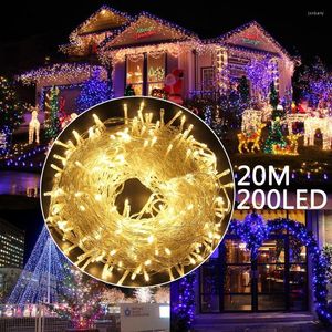 Cordes extérieur étanche LED fée guirlande lumineuse 20M 200LEDS noël fête de mariage vacances guirlande lampe avec queue prise D35
