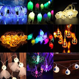 Cuerdas Calabaza Fantasma Calavera Luces LED Cadena Hada Jardín al aire libre Navidad Hogar Boda Decoración Halloween Rave Party Decor