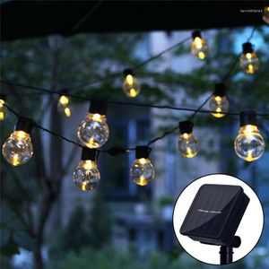 Cuerdas Salor Led Globe Fairy String Light Christmas Garland Street Wedding Bulb Lámpara solar al aire libre para fiesta Holiday Garden Patio