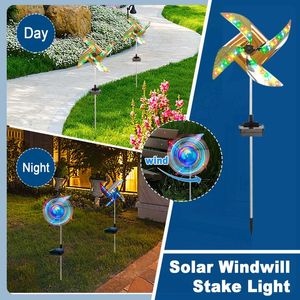 Cuerdas Modos de estaca Spinners Iluminación Solar 8 Molinetes de viento Jardín con decoración para el hogar Luces de árbol de Pascua Enchufe de cadena InLED LED