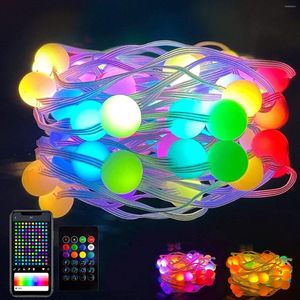 Cordes USB RGB Guirlande Lumineuse Smart DIY Globe Avec Télécommande Musique Fée Pour La Fête De Noël Chambre De Mariage Navidad