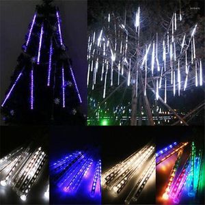 Cuerdas impermeables RGB 50 cm LED lluvia de meteoros luces de lluvia 8 tubos cadena para decoración de Navidad accesorio de iluminación moderno
