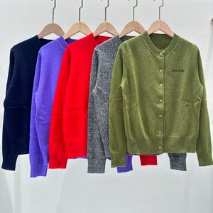 Cárdigan de lana para mujer, chaqueta, abrigo con letras bordadas, suéteres de diseñador de lujo, cárdigan, suéter elegante informal de primavera, Tops