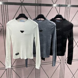 Pull de styliste avec Badge en métal pour femmes, mélange de laine, sweat à capuche tricoté, hauts à manches longues, chemises à bascule, vêtements