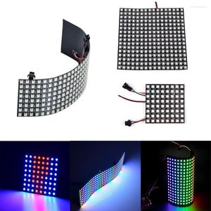 Tiras 8x8 16x16 8x32 píxeles SK6812 WS2812B Matriz RGB Direccionable individualmente Pantalla de panel LED flexible digital DC5V