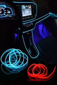 Bandes Intérieur de voiture EL Fil Auto Atmosphère flexible Neno Tube Soft USB Lampe Bande d'éclairage Ambiante 12 V LED Flex Rope Tape Light3584305