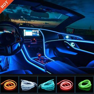 Bandes LED voiture néon bande intérieur Flexible lampe décorative EL câblage pour Auto bricolage lumière ambiante USB fête atmosphère DiodeLED