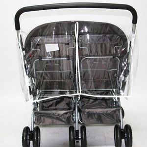 Pièces de poussette Accessoires Baby Pushchairs Couvercle de pluie pour les jumeaux Clear Raincoat Wind Dust Shield 230303