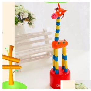 Carrollers# Nuevos bloques de madera de colorf Juguete de jirafa para bebés para niños niños pequeños