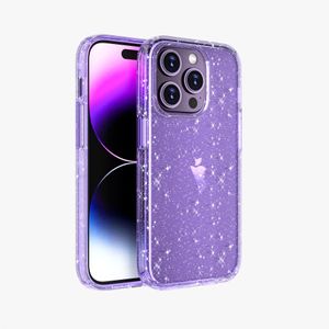 Coque de téléphone robuste à paillettes transparentes et résistantes, pour iPhone 15 14 13 12 11 Pro Max Mini XR XS X 8 7 Plus