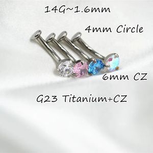 Stud 10PCS Body Jewelry-G23 CZ Smart Ombligo Piercing para el cuerpo 14Gx10x4/6mm Ombligo Ceja Curva Barras Anillos para el vientre 231020