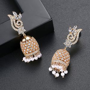 Charm de estados Fashion Charmy Women Jewelry 925 Sterling Silver Princess Cut Sweet Lindo Cz Diamond Ins Pearl Pearring Gift