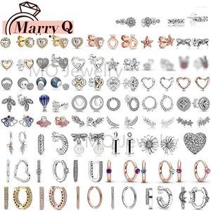 Boucles d'oreilles en argent Sterling 05 925, bijoux en forme de cœur et de cercle, ailes élégantes pour femmes, vente en gros gratuite