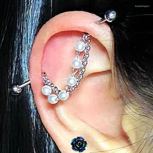 Boucles d'oreilles pendantes en acier inoxydable, 1.2mm, Piercing industriel, Lobe Mujer, barre de 0.8mm, clous d'oreilles en fleur pour boucles d'oreilles Pierc
